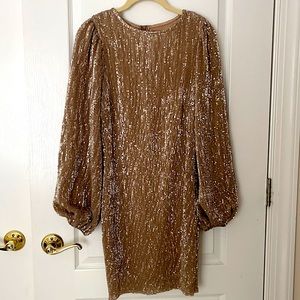 Gold sequin dress